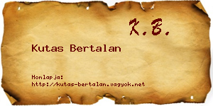 Kutas Bertalan névjegykártya